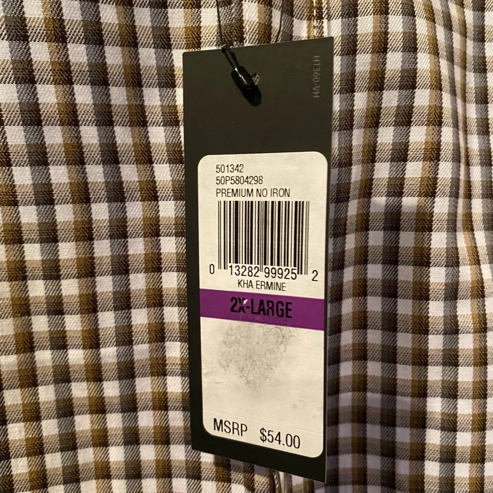 NWT Van Heusen Premium No Iron Long Sleeve Shirt Size 18-18 1/2 - Picture 5 of 6